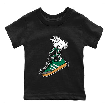 Adidas Samba Collegiate Green Gum shirt to match jordans Cartoon Hands sneaker tees Samba Collegiate Green Gum SNRT Sneaker Release Tees Baby Toddler Black 2 T-Shirt