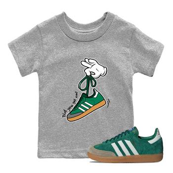 Adidas Samba Collegiate Green Gum shirt to match jordans Cartoon Hands sneaker tees Samba Collegiate Green Gum SNRT Sneaker Release Tees Baby Toddler Heather Grey 1 T-Shirt