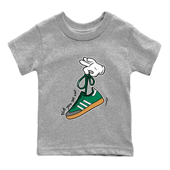 Adidas Samba Collegiate Green Gum shirt to match jordans Cartoon Hands sneaker tees Samba Collegiate Green Gum SNRT Sneaker Release Tees Baby Toddler Heather Grey 2 T-Shirt