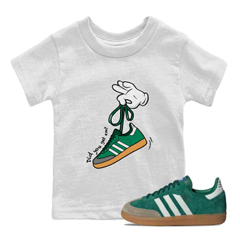 Adidas Samba Collegiate Green Gum shirt to match jordans Cartoon Hands sneaker tees Samba Collegiate Green Gum SNRT Sneaker Release Tees Baby Toddler White 1 T-Shirt