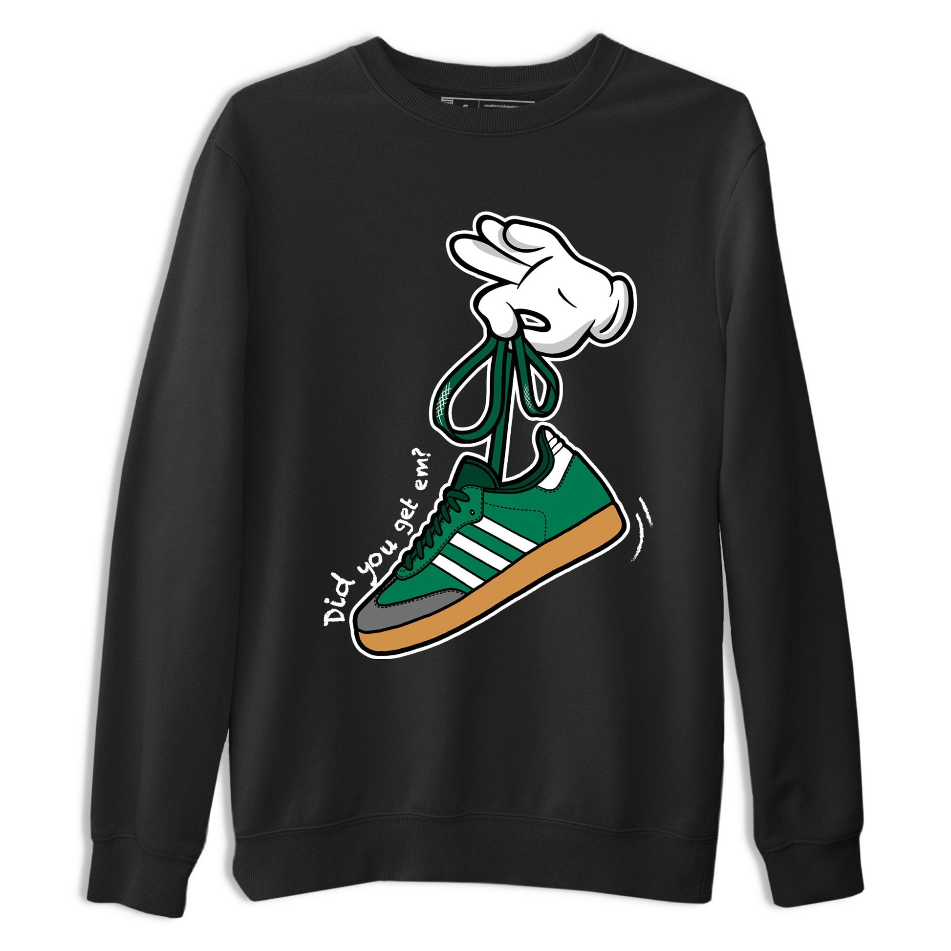 Adidas Samba Collegiate Green Gum shirt to match jordans Cartoon Hands sneaker tees Samba Collegiate Green Gum SNRT Sneaker Release Tees Unisex Black 2 T-Shirt