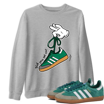 Adidas Samba Collegiate Green Gum shirt to match jordans Cartoon Hands sneaker tees Samba Collegiate Green Gum SNRT Sneaker Release Tees Unisex Heather Grey 1 T-Shirt