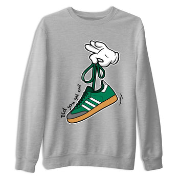 Adidas Samba Collegiate Green Gum shirt to match jordans Cartoon Hands sneaker tees Samba Collegiate Green Gum SNRT Sneaker Release Tees Unisex Heather Grey 2 T-Shirt
