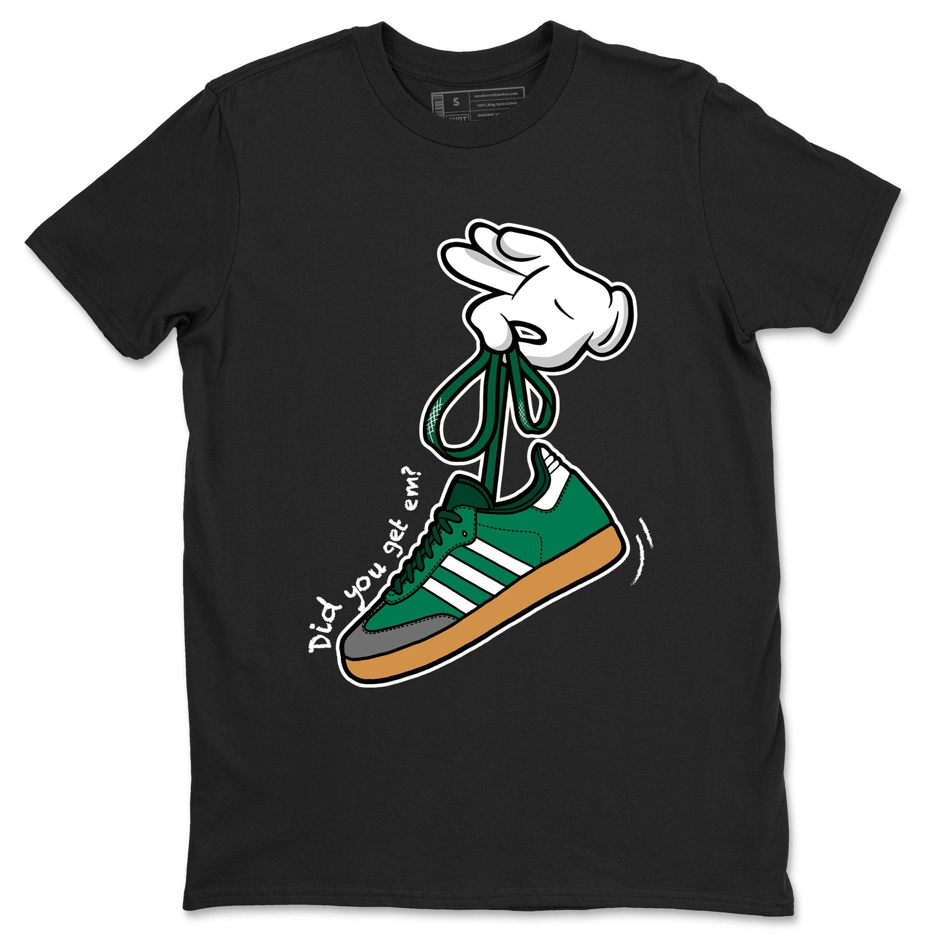Adidas Samba Collegiate Green Gum shirt to match jordans Cartoon Hands sneaker tees Samba Collegiate Green Gum SNRT Sneaker Release Tees Unisex Black 2 T-Shirt