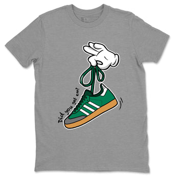 Adidas Samba Collegiate Green Gum shirt to match jordans Cartoon Hands sneaker tees Samba Collegiate Green Gum SNRT Sneaker Release Tees Unisex Heather Grey 2 T-Shirt