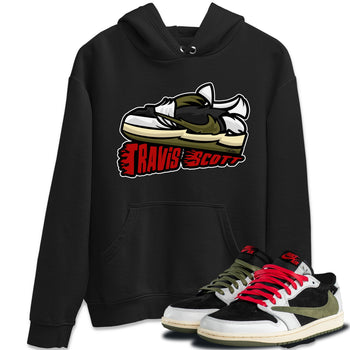 Jordan 1 Travis Scott Olive Sneaker Match Tees Cartoon Shoes Sneaker Tees Jordan 1 Travis Scott Olive Sneaker Release Tees Unisex Shirts