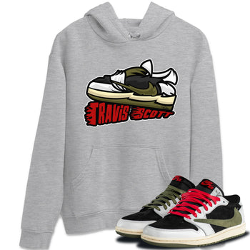 Jordan 1 Travis Scott Olive Sneaker Match Tees Cartoon Shoes Sneaker Tees Jordan 1 Travis Scott Olive Sneaker Release Tees Unisex Shirts