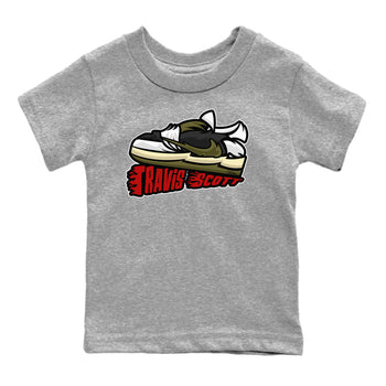 Jordan 1 Travis Scott Olive Sneaker Match Tees Cartoon Shoes Sneaker Tees Jordan 1 Travis Scott Olive Sneaker Release Tees Kids Shirts