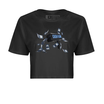Air Jordan 1 Retro High OG UNC Toe Shirt to match Jordans Cash Flow Sneaker Tees 1s UNC Toe SNRT Sneaker Release Tees Crop T-Shirts Black 2