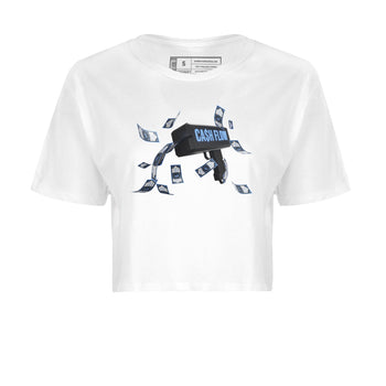 Air Jordan 1 Retro High OG UNC Toe Shirt to match Jordans Cash Flow Sneaker Tees 1s UNC Toe SNRT Sneaker Release Tees Crop T-Shirts White 2