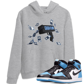 Air Jordan 1 Retro High OG UNC Toe Shirt to match Jordans Cash Flow Sneaker Tees 1s UNC Toe SNRT Sneaker Release Tees Crew Neck T-Shirts Heather Grey 1