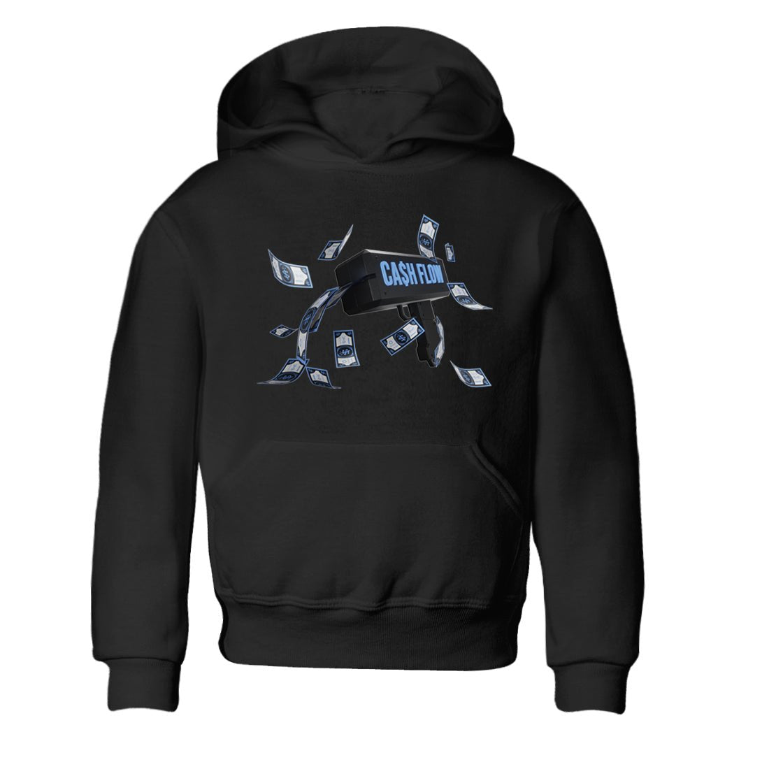 Air Jordan 1 Retro High OG UNC Toe Shirt to match Jordans Cash Flow Sneaker Tees 1s UNC Toe SNRT Sneaker Release Tees Kids and Baby Tees Black 2