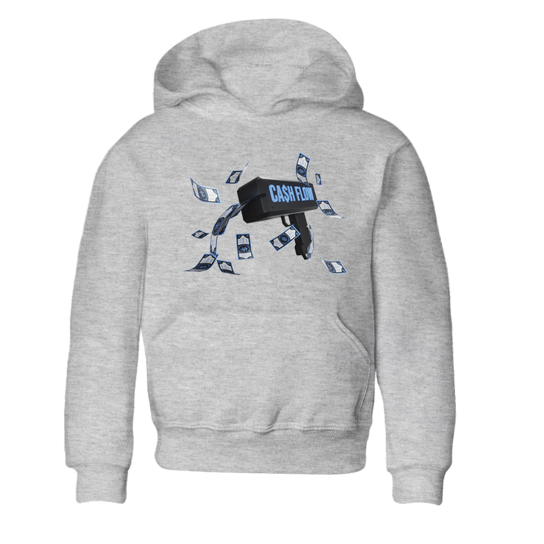 Air Jordan 1 Retro High OG UNC Toe Shirt to match Jordans Cash Flow Sneaker Tees 1s UNC Toe SNRT Sneaker Release Tees Kids and Baby Tees Heather Grey 2
