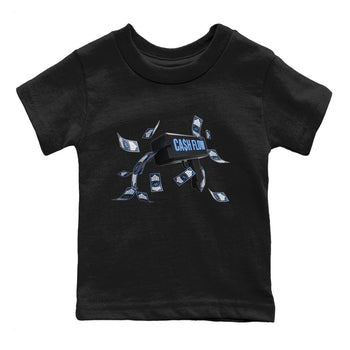 Air Jordan 1 Retro High OG UNC Toe Shirt to match Jordans Cash Flow Sneaker Tees 1s UNC Toe SNRT Sneaker Release Tees Kids and Baby Tees Black 2