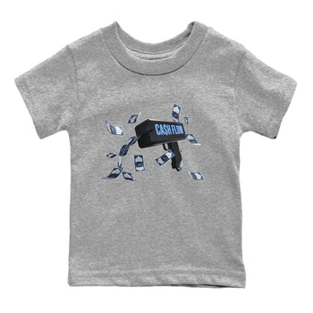 Air Jordan 1 Retro High OG UNC Toe Shirt to match Jordans Cash Flow Sneaker Tees 1s UNC Toe SNRT Sneaker Release Tees Kids and Baby Tees Heather Grey 2