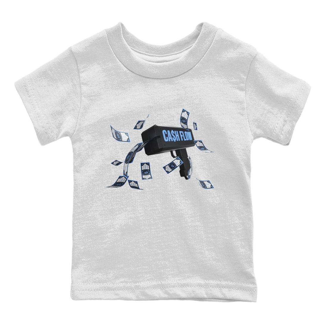 Air Jordan 1 Retro High OG UNC Toe Shirt to match Jordans Cash Flow Sneaker Tees 1s UNC Toe SNRT Sneaker Release Tees Kids and Baby Tees White 2