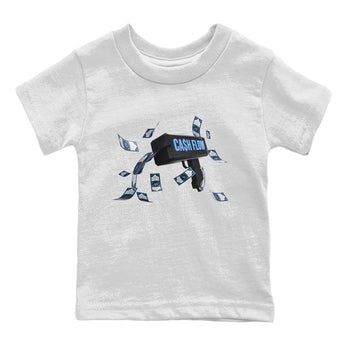 Air Jordan 1 Retro High OG UNC Toe Shirt to match Jordans Cash Flow Sneaker Tees 1s UNC Toe SNRT Sneaker Release Tees Kids and Baby Tees White 2