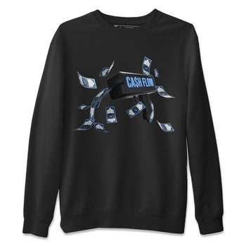 Air Jordan 1 Retro High OG UNC Toe Shirt to match Jordans Cash Flow Sneaker Tees 1s UNC Toe SNRT Sneaker Release Tees Crew Neck T-Shirts Black 2