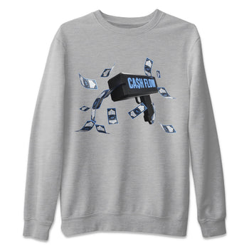 Air Jordan 1 Retro High OG UNC Toe Shirt to match Jordans Cash Flow Sneaker Tees 1s UNC Toe SNRT Sneaker Release Tees Crew Neck T-Shirts Heather Grey 2