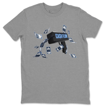 Air Jordan 1 Retro High OG UNC Toe Shirt to match Jordans Cash Flow Sneaker Tees 1s UNC Toe SNRT Sneaker Release Tees Crew Neck T-Shirts Heather Grey 2