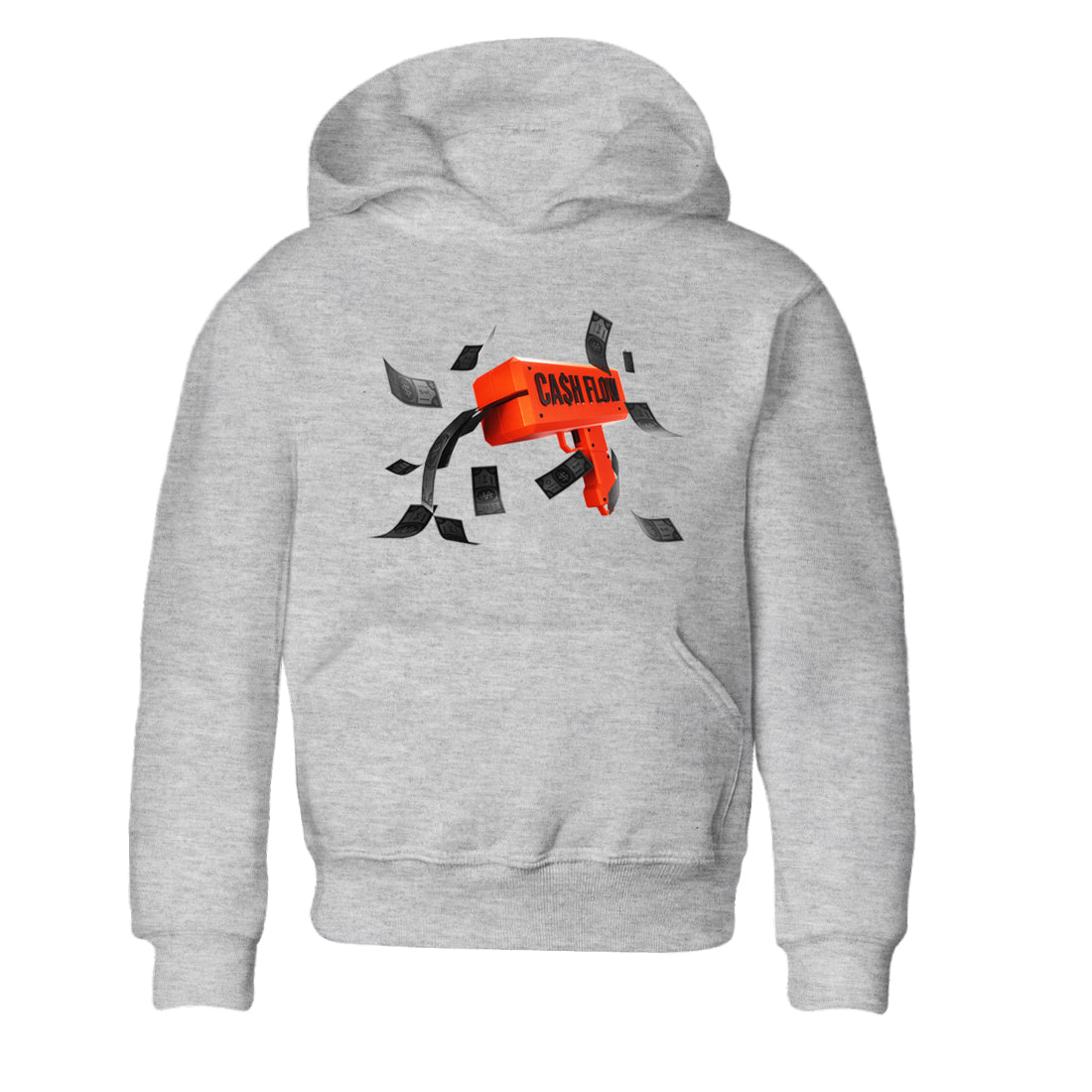 Air Jordan 12 Brilliant Orange Sneaker Match Tees Cash Flow Sneaker Tees AJ12 Brilliant Orange Sneaker Release Tees Kids Shirts Heather Grey 2