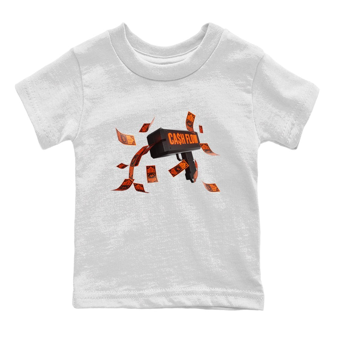 Air Jordan 12 Brilliant Orange Sneaker Match Tees Cash Flow Sneaker Tees AJ12 Brilliant Orange Sneaker Release Tees Kids Shirts White 2