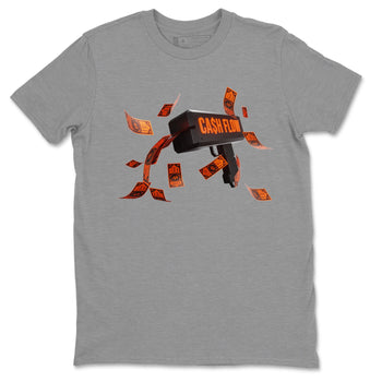 Air Jordan 12 Brilliant Orange Sneaker Match Tees Cash Flow Sneaker Tees AJ12 Brilliant Orange Sneaker Release Tees Unisex Shirts Heather Grey 2