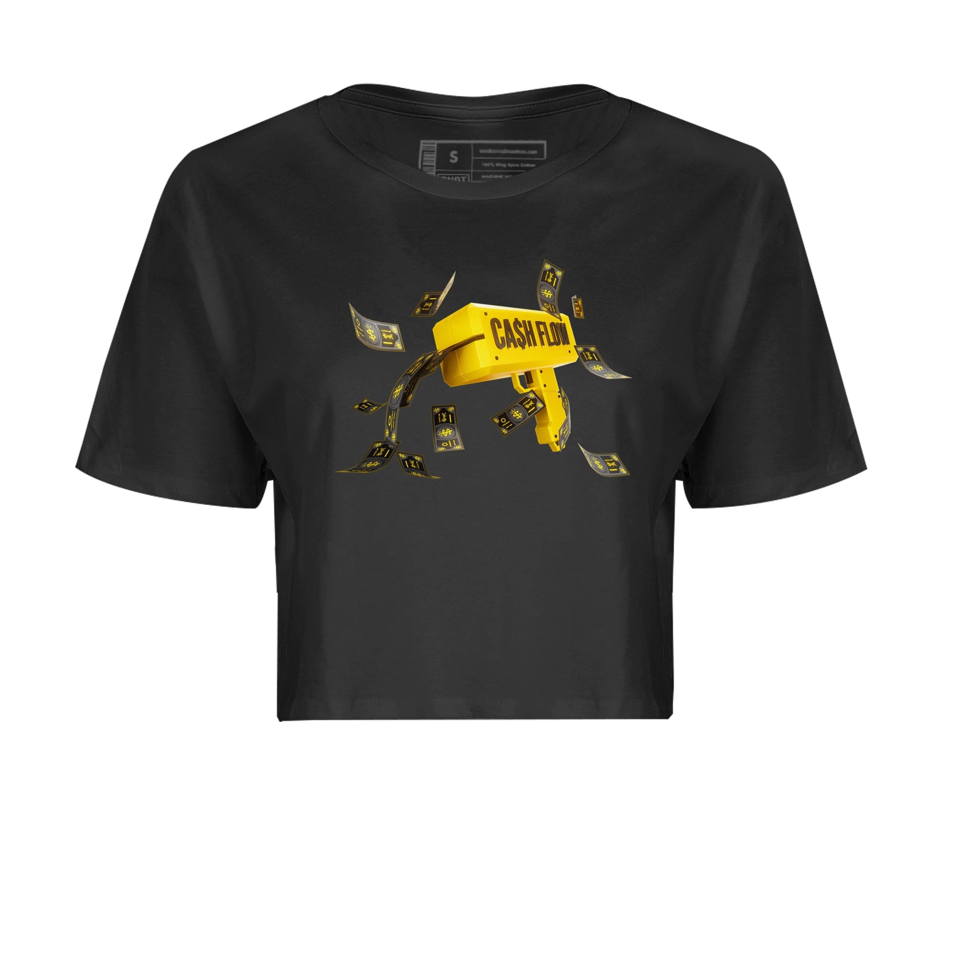 Air Jordan 4 Thunder Sneaker Match Tees Cash Flow Sneaker Tees AJ4 Thunder Sneaker Release Tees Women's Shirts Black 2