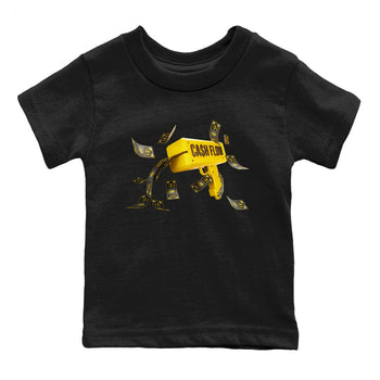 Air Jordan 4 Thunder Sneaker Match Tees Cash Flow Sneaker Tees AJ4 Thunder Sneaker Release Tees Kids Shirts Black 2
