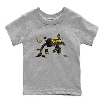 Air Jordan 4 Thunder Sneaker Match Tees Cash Flow Sneaker Tees AJ4 Thunder Sneaker Release Tees Kids Shirts Heather Grey 2
