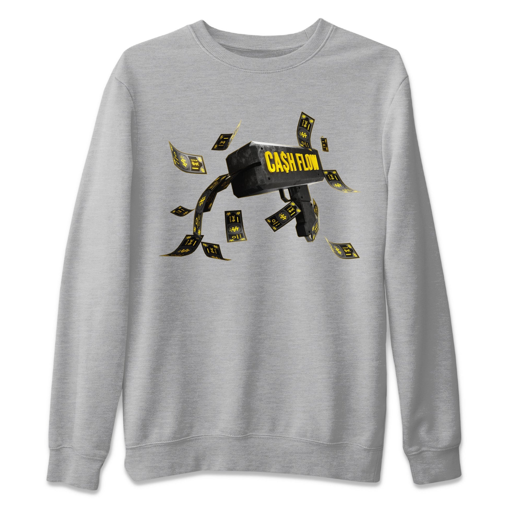Air Jordan 4 Thunder Sneaker Match Tees Cash Flow Sneaker Tees AJ4 Thunder Sneaker Release Tees Unisex Shirts Heather Grey 2