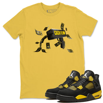 Air Jordan 4 Thunder Sneaker Match Tees Cash Flow Sneaker Tees AJ4 Thunder Sneaker Release Tees Unisex Shirts Daisy 1