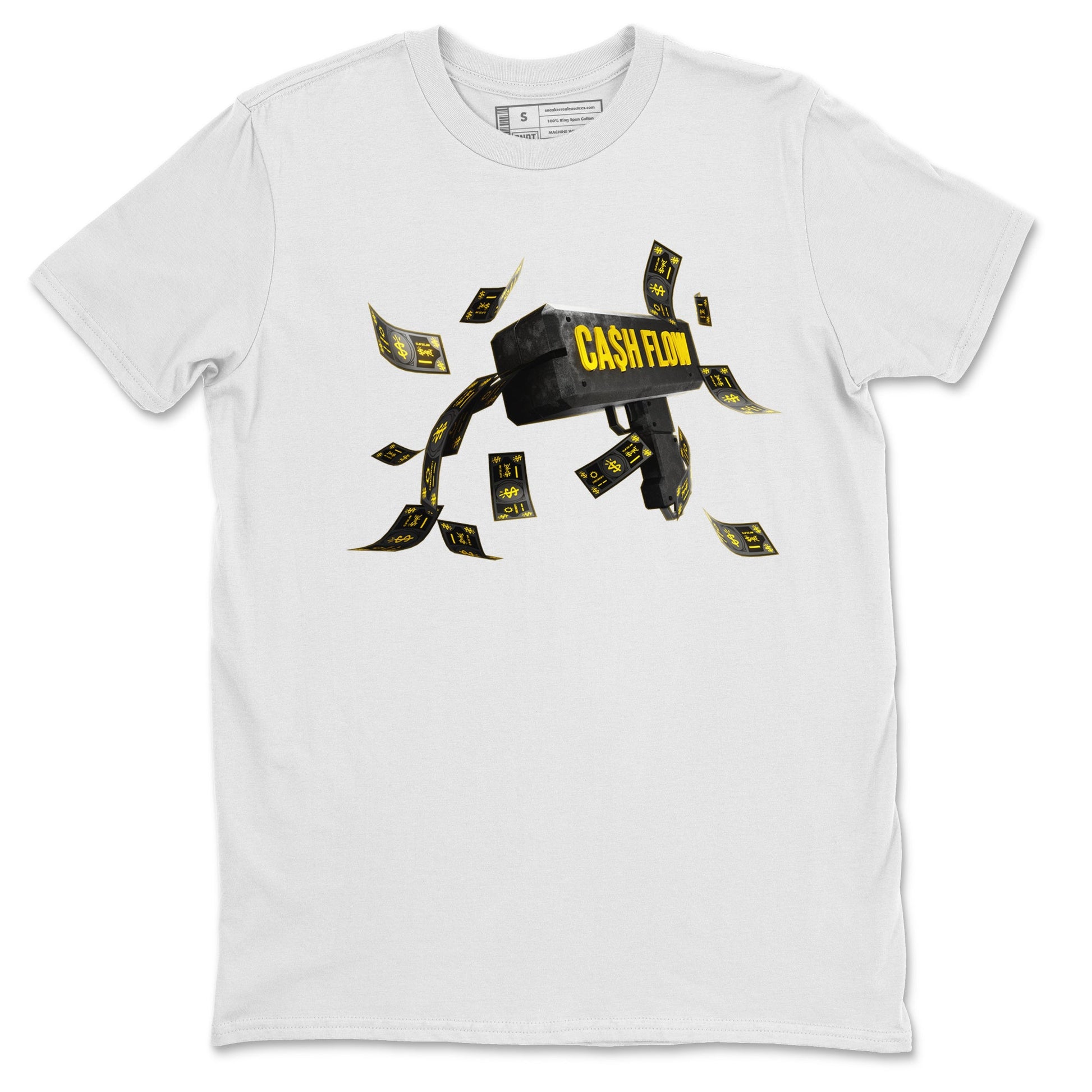 Air Jordan 4 Thunder Sneaker Match Tees Cash Flow Sneaker Tees AJ4 Thunder Sneaker Release Tees Unisex Shirts White 2