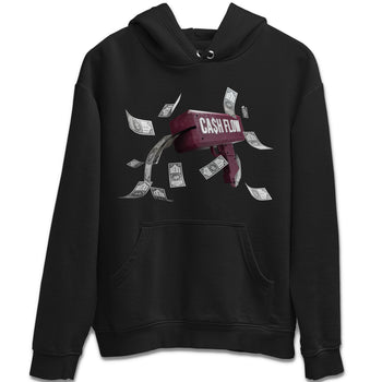 Air Jordan 5 Burgundy Sneaker Match Tees Cash Flow Sneaker Tees AJ5 Burgundy Sneaker Release Tees Unisex Shirts Black 2