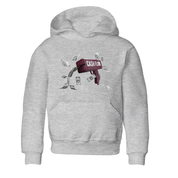 Air Jordan 5 Burgundy Sneaker Match Tees Cash Flow Sneaker Tees AJ5 Burgundy Sneaker Release Tees Kids Shirts Heather Grey 2