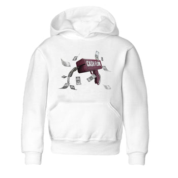 Air Jordan 5 Burgundy Sneaker Match Tees Cash Flow Sneaker Tees AJ5 Burgundy Sneaker Release Tees Kids Shirts White 2