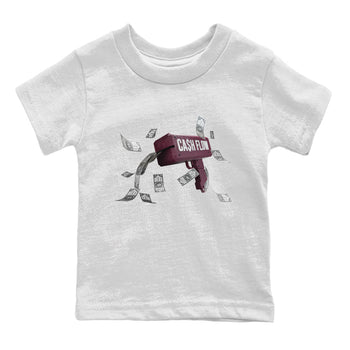 Air Jordan 5 Burgundy Sneaker Match Tees Cash Flow Sneaker Tees AJ5 Burgundy Sneaker Release Tees Kids Shirts White 2