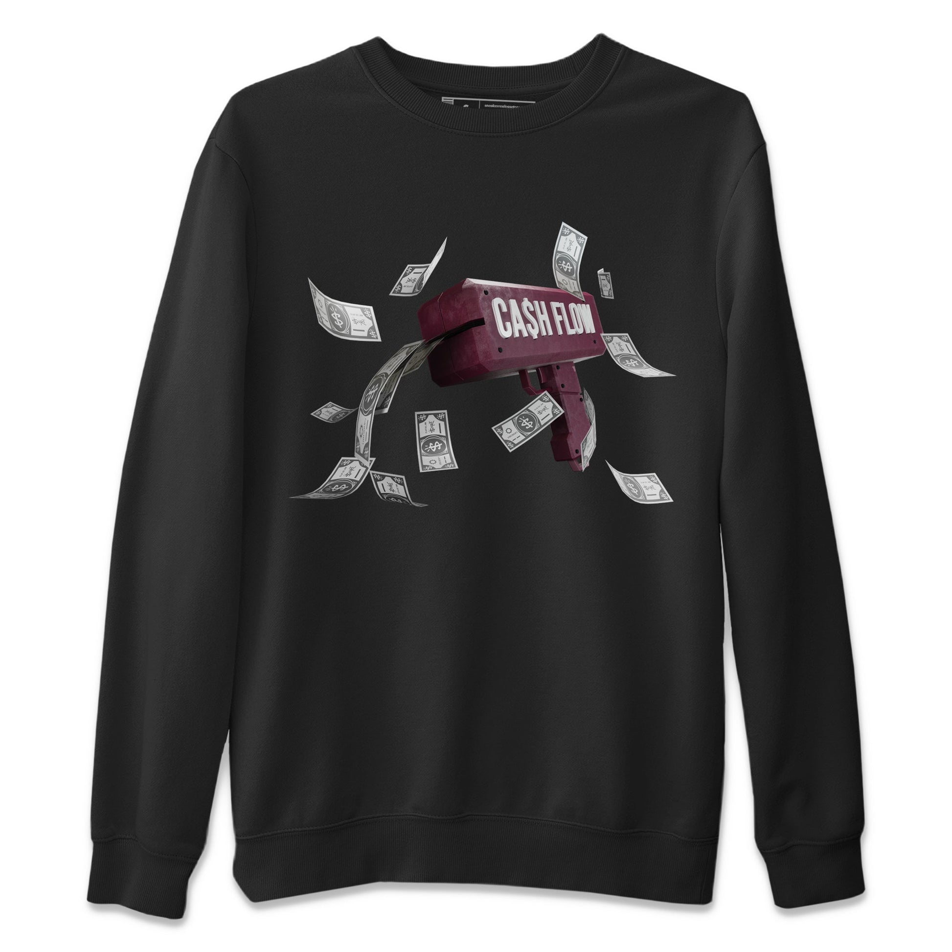 Air Jordan 5 Burgundy Sneaker Match Tees Cash Flow Sneaker Tees AJ5 Burgundy Sneaker Release Tees Unisex Shirts Black 2