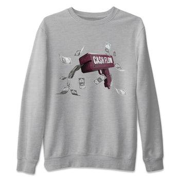 Air Jordan 5 Burgundy Sneaker Match Tees Cash Flow Sneaker Tees AJ5 Burgundy Sneaker Release Tees Unisex Shirts Heather Grey 2