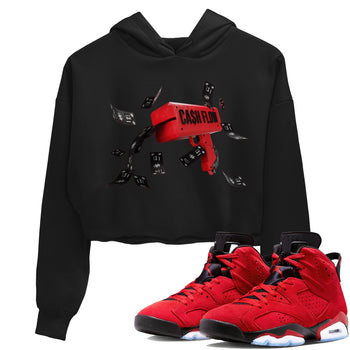 Air Jordan 6 Toro Bravo Sneaker Match Tees Cash Flow Sneaker Tees AJ6 Toro Bravo Sneaker Release Tees Women's Shirts Black 1