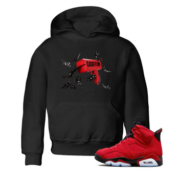 Air Jordan 6 Toro Bravo Sneaker Match Tees Cash Flow Sneaker Tees AJ6 Toro Bravo Sneaker Release Tees Kids Shirts Black 1