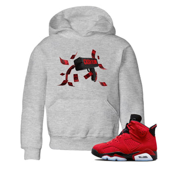 Air Jordan 6 Toro Bravo Sneaker Match Tees Cash Flow Sneaker Tees AJ6 Toro Bravo Sneaker Release Tees Kids Shirts Heather Grey 1