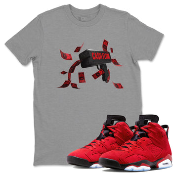 Air Jordan 6 Toro Bravo Sneaker Match Tees Cash Flow Sneaker Tees AJ6 Toro Bravo Sneaker Release Tees Unisex Shirts Heather Grey 1