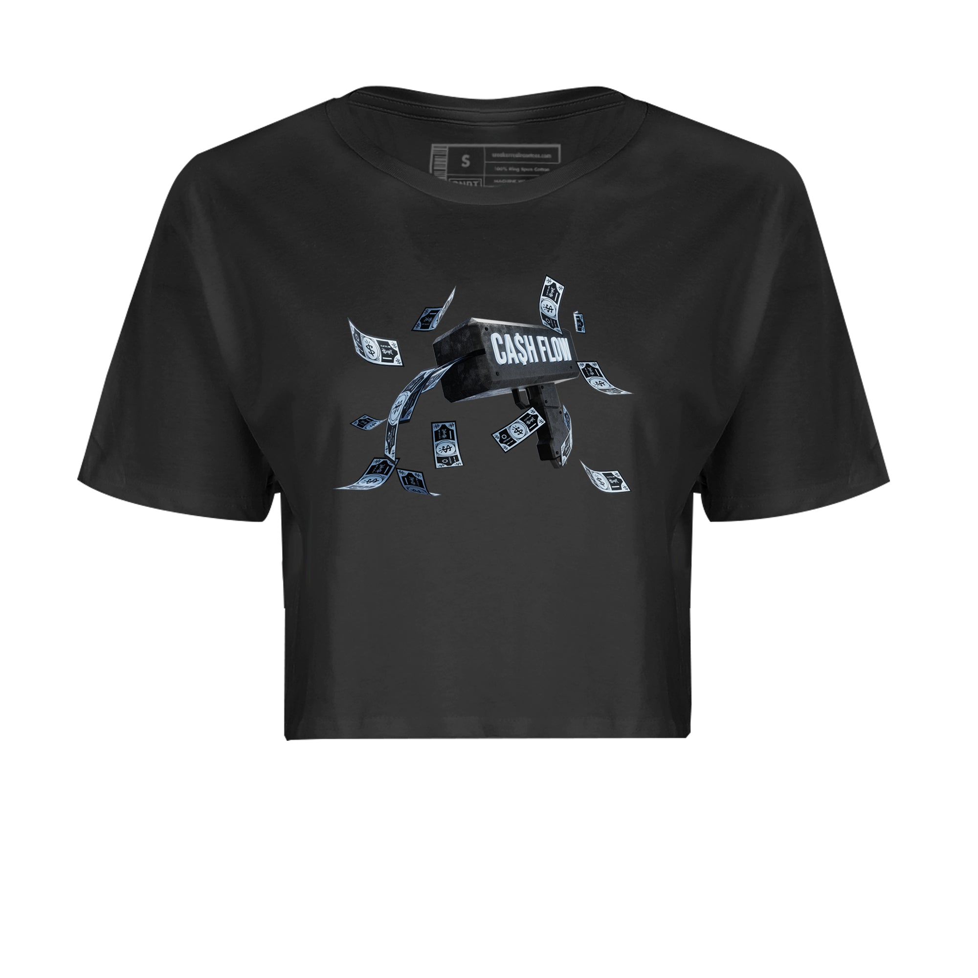 Air Jordan 7 Chambray Sneaker Match Tees Cash Flow Sneaker Tees AJ7 Chambray Sneaker Release Tees Women's Shirts Black 2