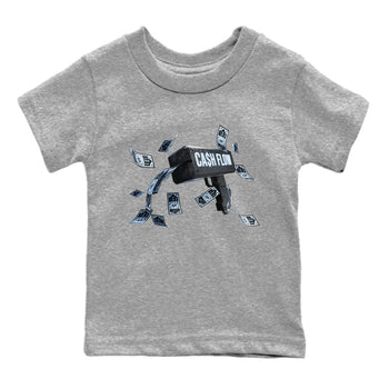 Air Jordan 7 Chambray Sneaker Match Tees Cash Flow Sneaker Tees AJ7 Chambray Sneaker Release Tees Kids Shirts Heather Grey 2