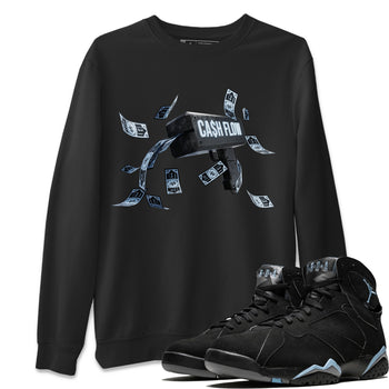 Air Jordan 7 Chambray Sneaker Match Tees Cash Flow Sneaker Tees AJ7 Chambray Sneaker Release Tees Unisex Shirts Black 1