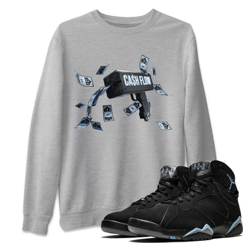 Air Jordan 7 Chambray Sneaker Match Tees Cash Flow Sneaker Tees AJ7 Chambray Sneaker Release Tees Unisex Shirts Heather Grey 1