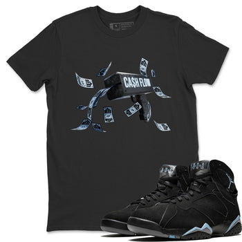 Air Jordan 7 Chambray Sneaker Match Tees Cash Flow Sneaker Tees AJ7 Chambray Sneaker Release Tees Unisex Shirts Black 1