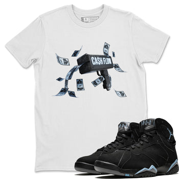 Air Jordan 7 Chambray Sneaker Match Tees Cash Flow Sneaker Tees AJ7 Chambray Sneaker Release Tees Unisex Shirts White 1