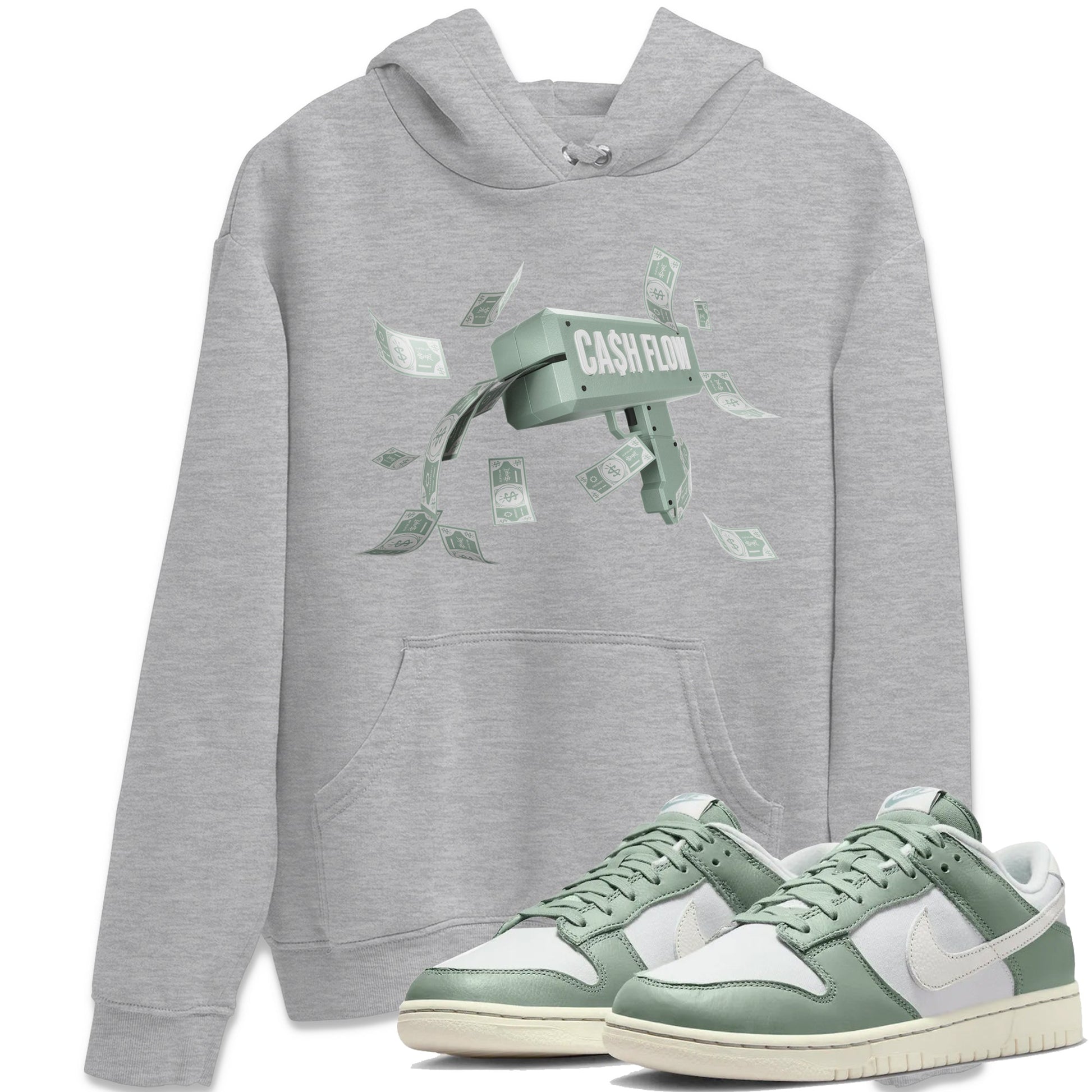 Dunk Mica Green Sneaker Match Tees Cash Flow Sneaker Tees Dunk Low Mica Green Sneaker Release Tees Unisex Shirts Heather Grey 1